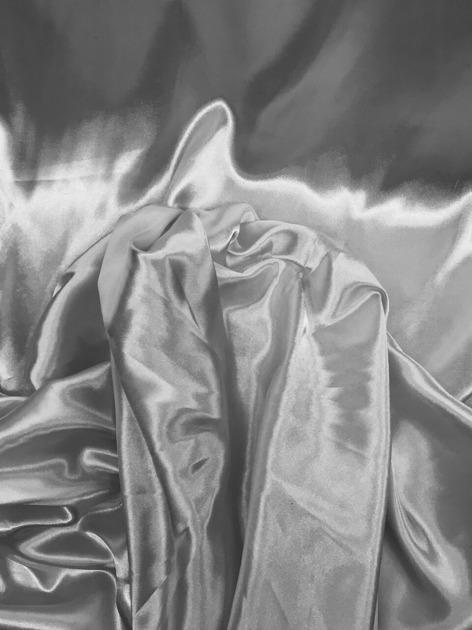 1 Yard Silver Shimmer Satin Fabric Polyester Lightweight Decorative 58″-60″ Wide